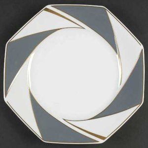 Vintage Ranmaru Windmill Gray Gallery Collections, Gray & Gold Panels Dinnerware